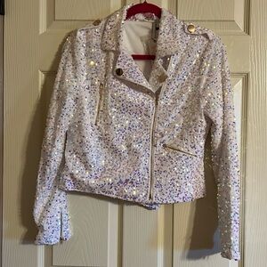 Southern Fried Chics Sequin Moto Jacket L